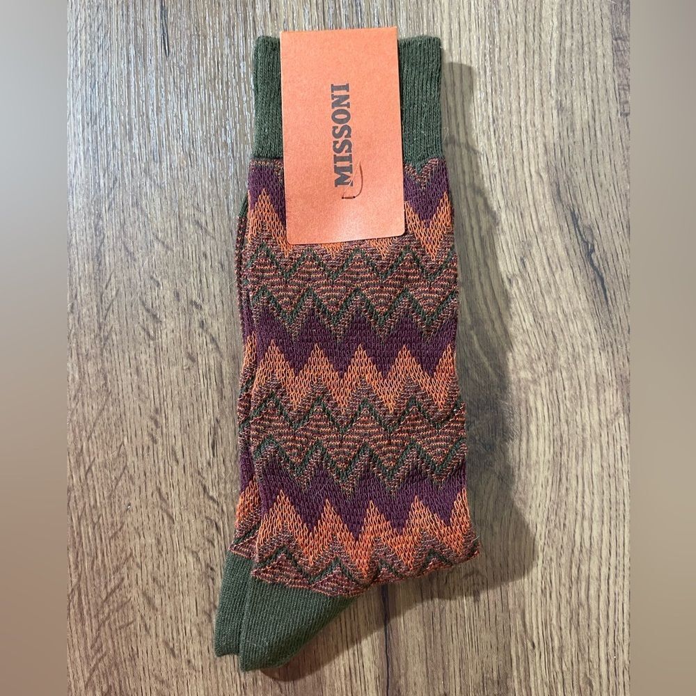 Missoni  Zigzag Socks - Orange and Purple